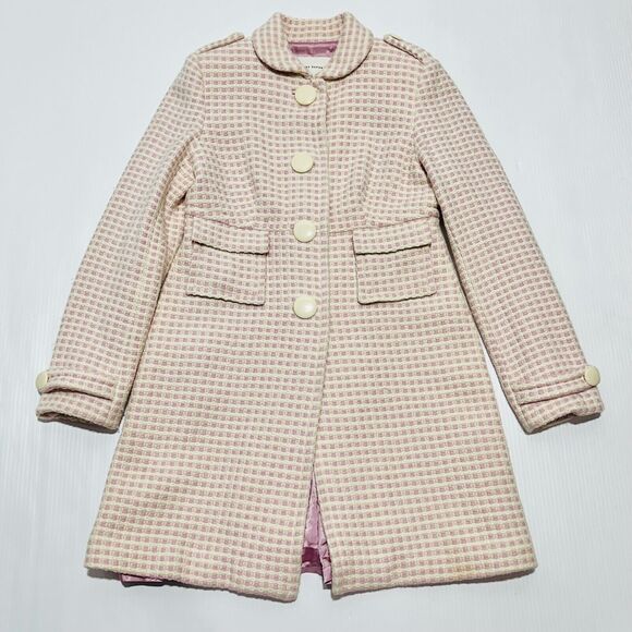 Banana Republic Peacoat Women's Size S Pink Cream Wool Blend Button Front - Picture 1 of 8